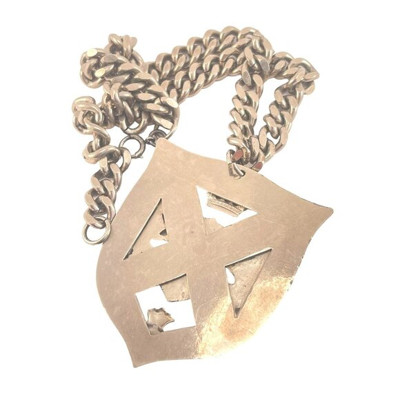 Coat of Arms Heavy Vintage Necklace Knight Lions and Crown - Picture 4 of 7